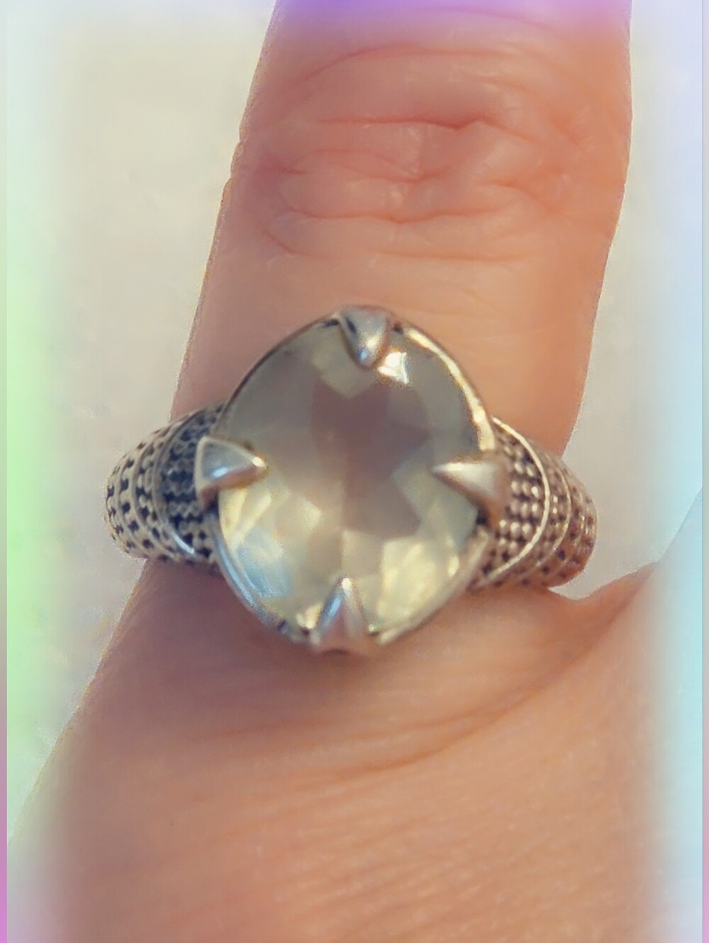 Estate Sterling Silver 925 Gemstone Ring Sz 5½